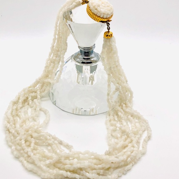 RARE Vintage Estate Italian Deco White Necklace - Picture 12 of 12